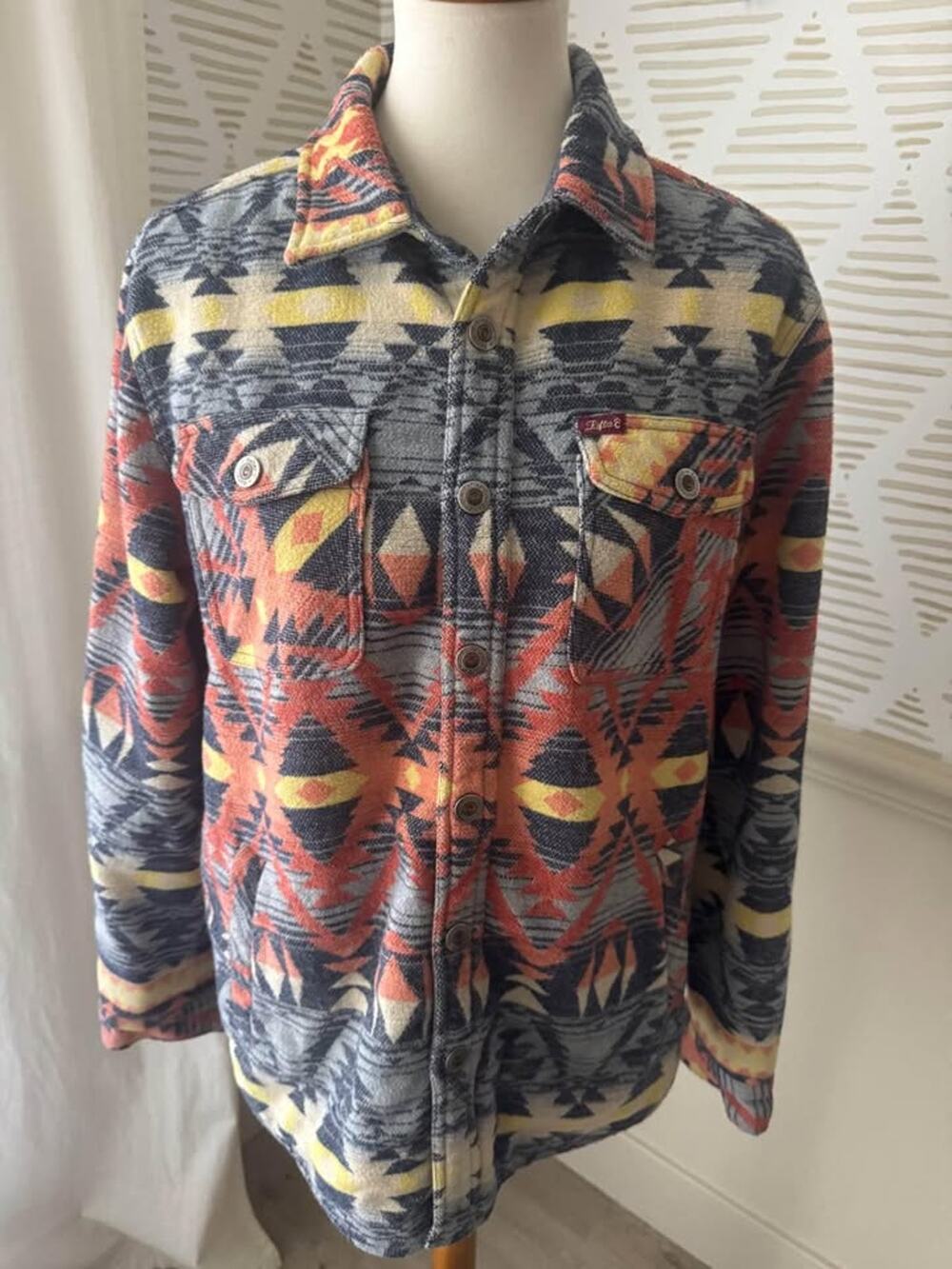 Rafter C Vintage Aztec Wool Blend Jacket Shacket Western Southwestern Medium